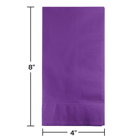 Touch Of Color 4" x 8" Amethyst Purple Dinner Napkins 600 PK 318938